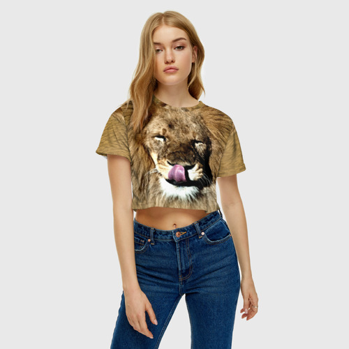 Женская футболка Crop-top 3D Взгляд, цвет 3D печать - фото 4