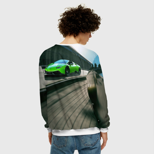 Мужской свитшот 3D Lamborghini, цвет белый - фото 4