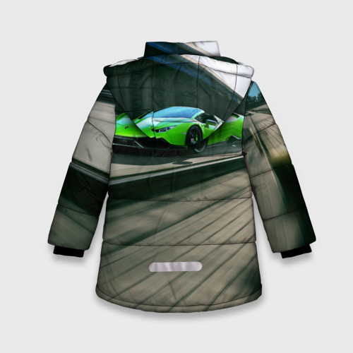 Зимняя куртка для девочек 3D Lamborghini, цвет светло-серый - фото 2