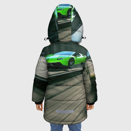 Зимняя куртка для девочек 3D Lamborghini, цвет светло-серый - фото 4