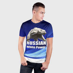 Мужская футболка 3D Slim Russian white power - фото 2