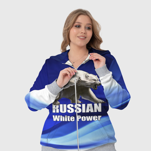 Женский костюм 3D Russian white power, цвет меланж - фото 7