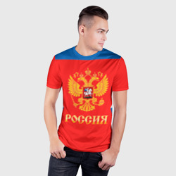 Мужская футболка 3D Slim Сборная России Домашняя форма - фото 2