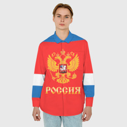 Мужская рубашка oversize 3D Сборная России Домашняя форма - фото 2