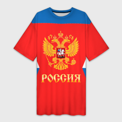 Платье-футболка 3D Сборная России Домашняя форма, цвет 3D печать