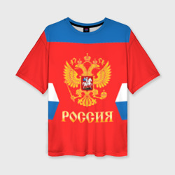 Женская футболка oversize 3D Сборная России Домашняя форма