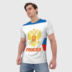 Мужская футболка 3D Сборная России гостевая форма - фото 2