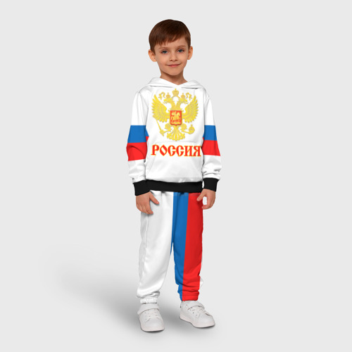 Детский костюм с толстовкой 3D Сборная России гостевая форма, цвет черный - фото 3