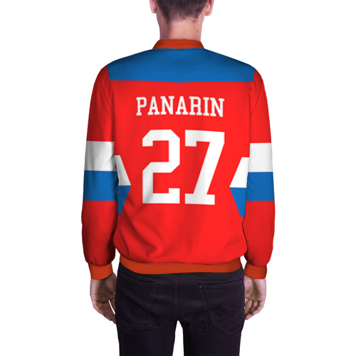 Мужской бомбер 3D Форма № 27 Panarin, цвет красный - фото 4