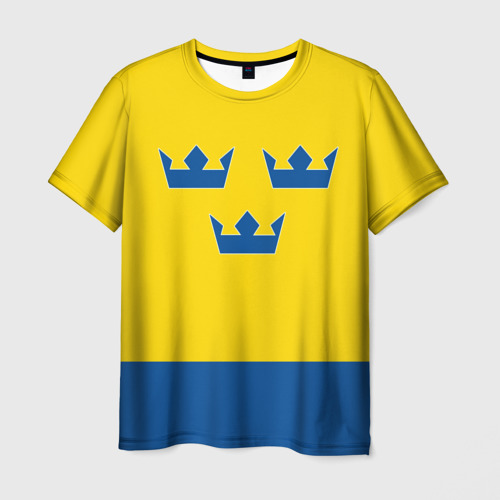 Мужская футболка с принтом Сборная Швеции по Хоккею, вид спереди №1