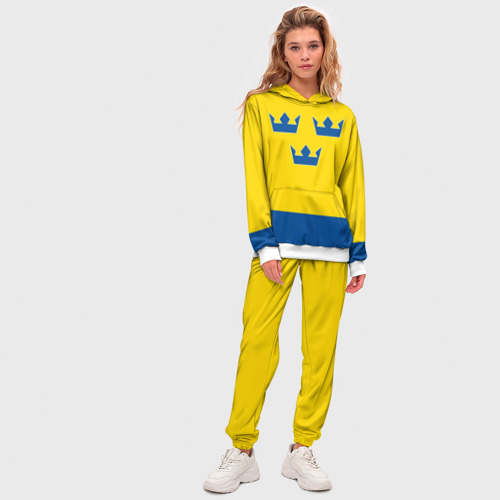 Женский костюм с толстовкой 3D Сборная Швеции по Хоккею, цвет белый - фото 5