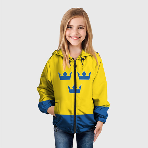 Детская ветровка 3D Сборная Швеции по Хоккею, цвет черный - фото 4