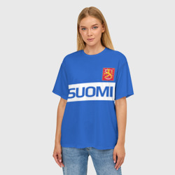 Женская футболка oversize 3D Сборная Финляндии по хоккею - фото 2