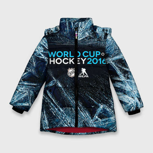 Зимняя куртка для девочек 3D Кубок мира по хоккею 2016, цвет красный