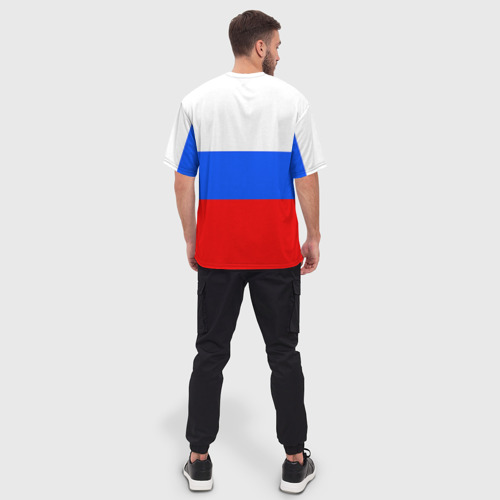 Мужская футболка oversize 3D Триколор с Гербом, цвет 3D печать - фото 4