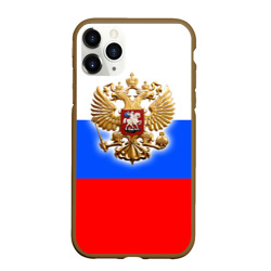 Чехол для iPhone 11 Pro Max матовый Триколор с Гербом