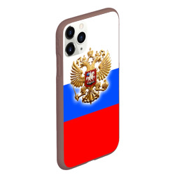 Чехол для iPhone 11 Pro Max матовый Триколор с Гербом - фото 2