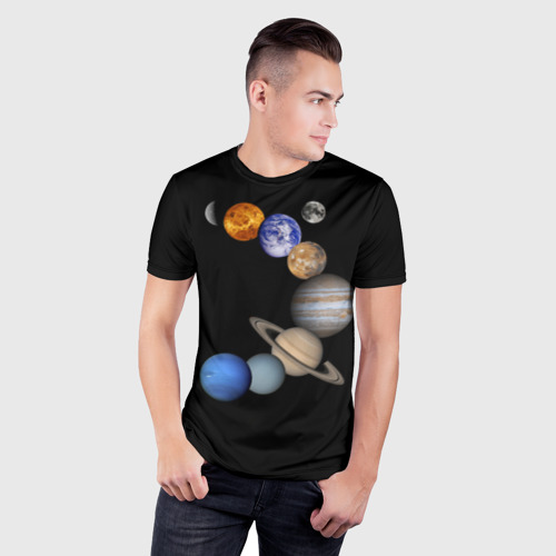 Мужская футболка 3D Slim Парад планет - фото 3
