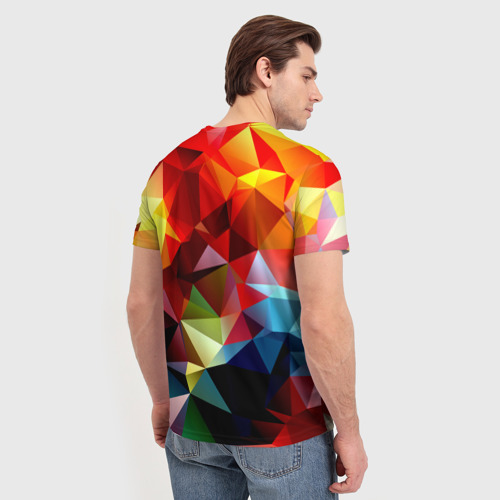 Мужская футболка 3D с принтом Polygon, вид сзади #2