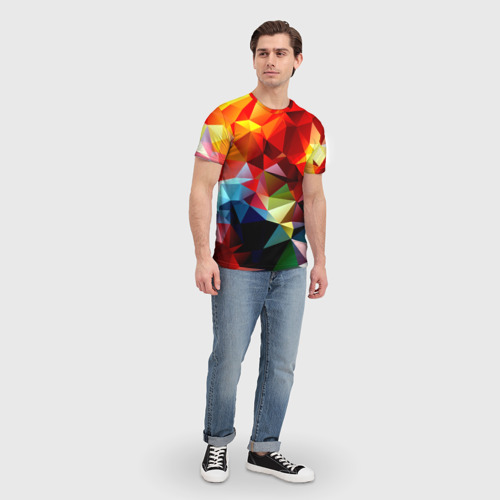 Мужская футболка 3D с принтом Polygon, вид сбоку #3