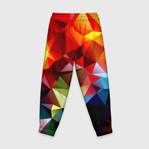 Детские брюки 3D с принтом Polygon, вид сзади #1