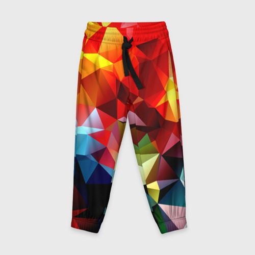 Детские брюки 3D с принтом Polygon, вид спереди #2