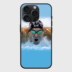 Чехол силиконовый для Apple iPhone 15 Pro Мax матовый Swimmer
