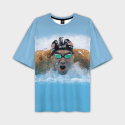 Мужская футболка oversize 3D Swimmer