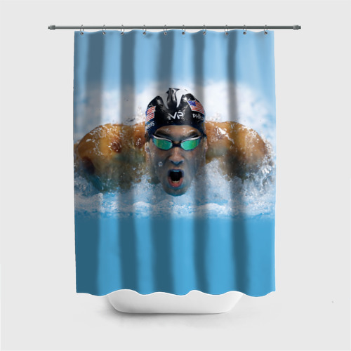 Штора 3D для ванной Swimmer