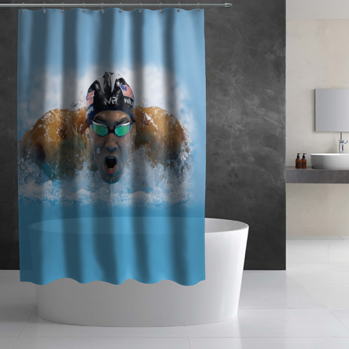Штора 3D для ванной Swimmer - фото 3
