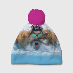 Шапка 3D c помпоном Swimmer