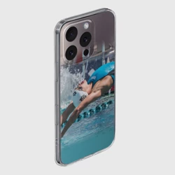 Чехол для iPhone 16 Pro Max силиконовый с защитой камеры Пловец - фото 2