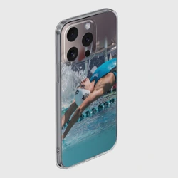 Чехол для iPhone 15 Pro Max силиконовый с защитой камеры Пловец - фото 2