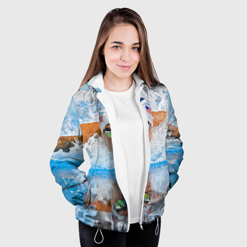 Женская куртка 3D Пловец, цвет белый - фото 4