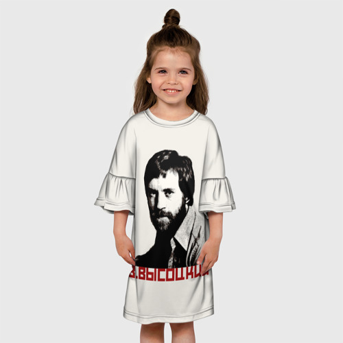 Детское платье 3D с принтом Высоцкий, вид сбоку #3