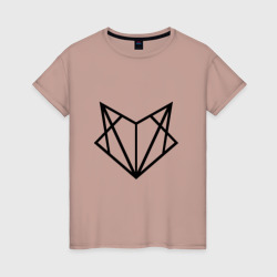 Женская футболка хлопок Лиса геометрия