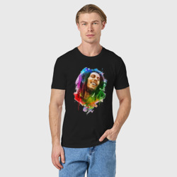 Мужская футболка хлопок Улыбающийся Боб Марли - фото 2