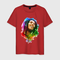 Улыбающийся Боб Марли – Мужская футболка хлопок с принтом купить со скидкой в -20%