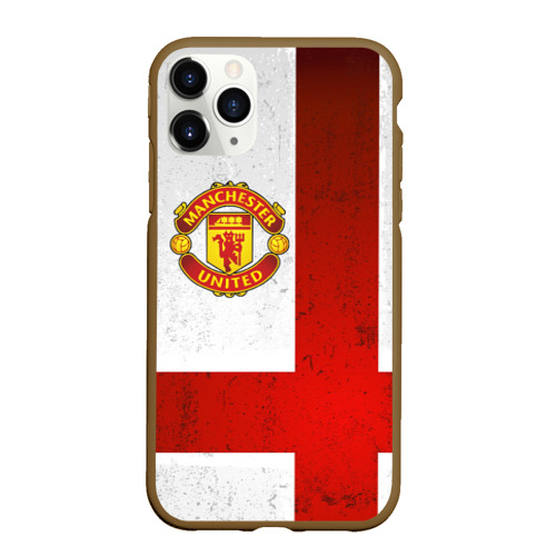 Чехол для iPhone 11 Pro матовый Manchester United FC, цвет коричневый