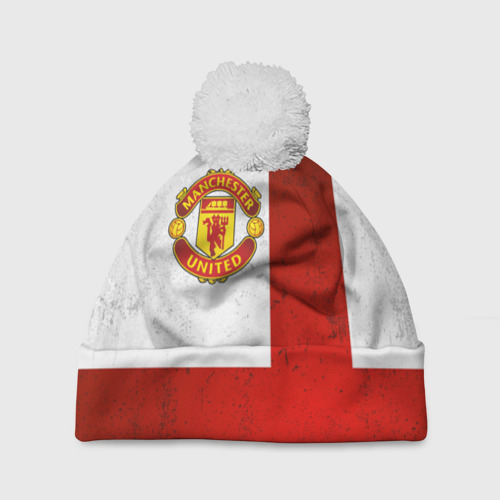 Шапка 3D c помпоном Manchester United FC, цвет 3D печать