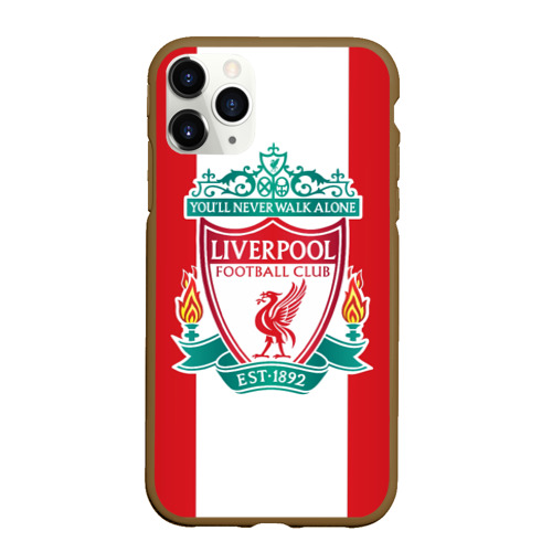 Чехол для iPhone 11 Pro Max матовый Liverpool FC, цвет коричневый