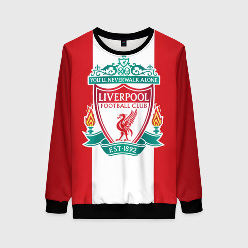 Женский свитшот 3D с принтом Liverpool FC, вид спереди #2