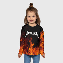 Детский лонгслив 3D Metallica fire - фото 2