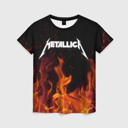 Женская футболка 3D Metallica fire