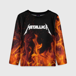 Детский лонгслив 3D Metallica fire