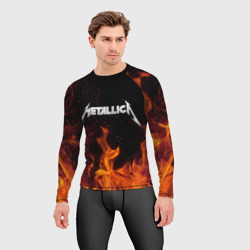 Мужской рашгард 3D Metallica fire - фото 2