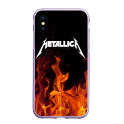 Чехол для iPhone XS Max матовый Metallica fire