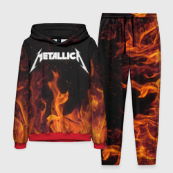 Мужской костюм с толстовкой 3D Metallica fire