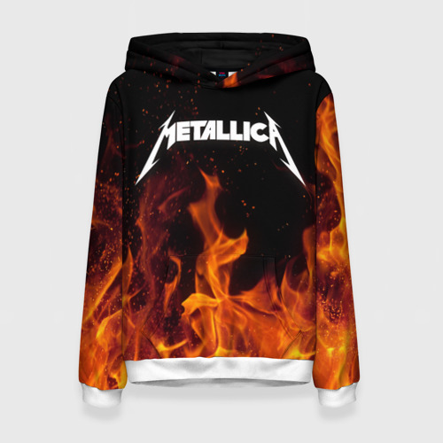 Женская толстовка 3D Metallica fire, цвет 3D печать