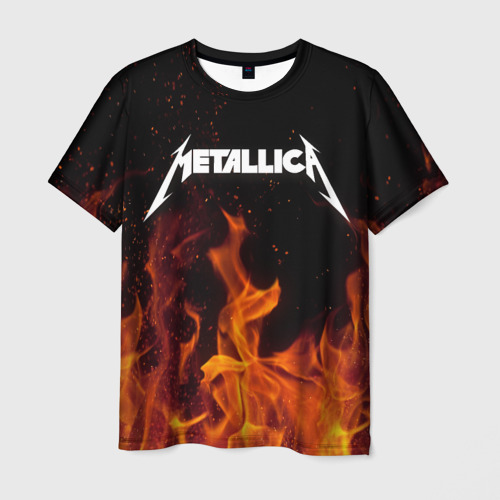 Мужская футболка 3D Metallica fire